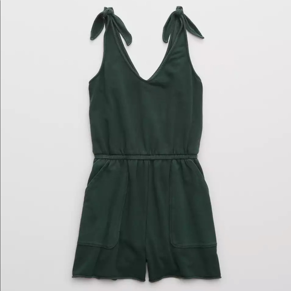 Aerie Sunset Terry Fleece Tie Romper